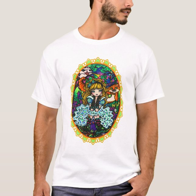 "Förlorade Alice" Alice i den underlandCheshire T-shirt (Framsida)