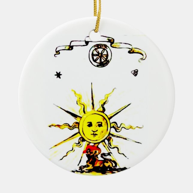 FÖRLORADE BOKEN AV NOSTRADAMUS JULGRANSPRYDNAD KERAMIK (Framsidan)