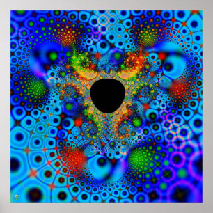 Förlorade färg. hål för affischtryckfractal poster
