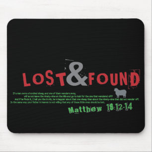 Förlorade & funnen kristen mousepad musmatta