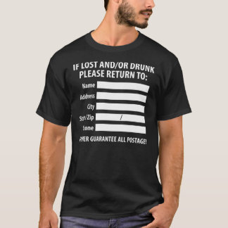 Förlorade/fylleristreturetiketten Tee Shirt