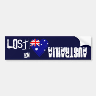 Förlorade i Australien australiensisk flaggahjär Bildekal