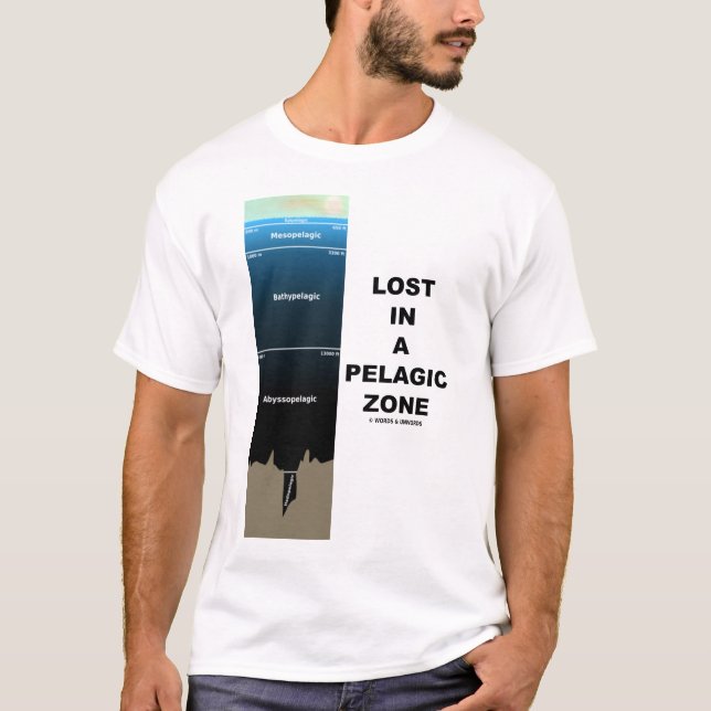 Förlorade i en Pelagic zon (Oceanography) Tee (Framsida)