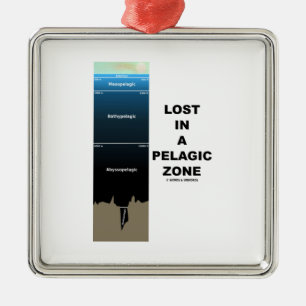 Förlorade i en Pelagic zon (Oceanographyhumorn) Julgransprydnad Metall