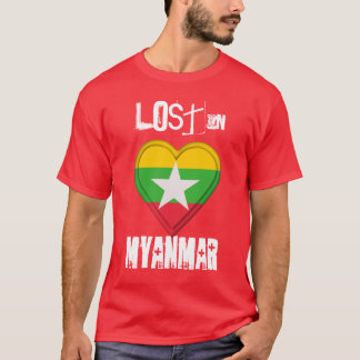 Förlorade i Myanmar flaggahjärta T Shirt