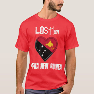 Förlorade i Papua Nya Guinea flaggahjärta T Shirt