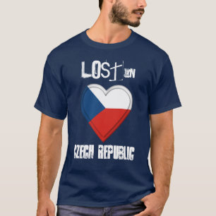 Förlorade i tjeckisk republikflaggahjärta t shirt
