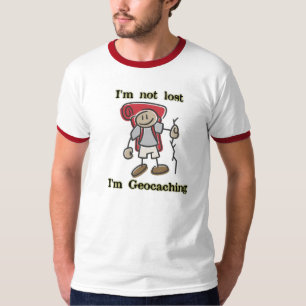 "Förlorade jag förmiddagen inte" Geocaching som T-shirt