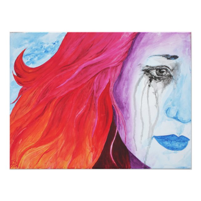 Förlorar Färg Surrealistisk Regnbåge Kvinna Origin Fototryck (Framsidan)