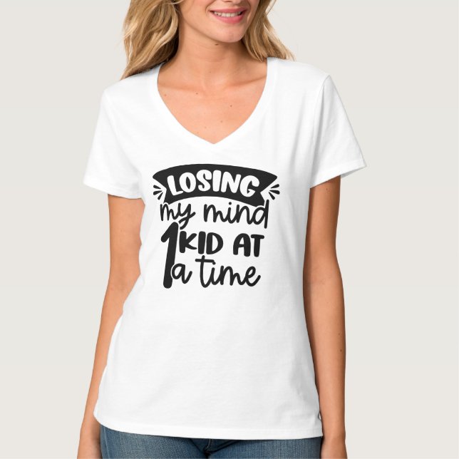 Förlorar mitt sinne Humous Mamma T-Shirt (Framsida)