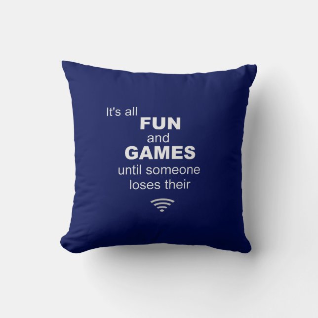Förlorar WiFi Internet Pillow - blå Kudde (Framsida)