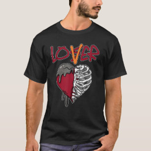 Förlorare-drivning Heart Retro Cardinal Red 3s Mat T Shirt