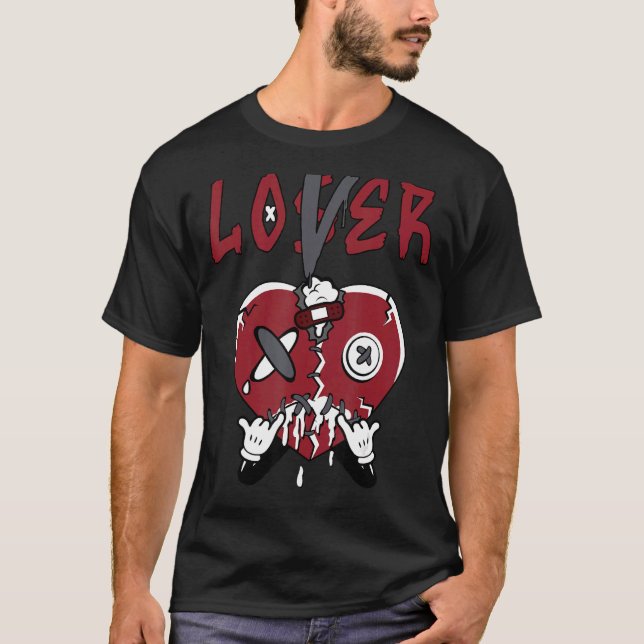 Förlorare Heart-droppströmmar Red Flint 13s Mat T Shirt (Framsida)