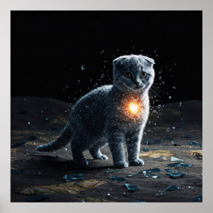 Förlorat Hjärta Scottish Fold Konst Poster