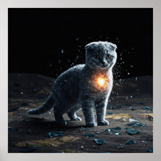 Förlorat Hjärta Scottish Fold Konst Poster