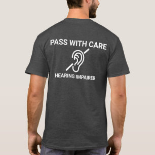 Förlorat hörsel vid omvårdnad, vitt t shirt