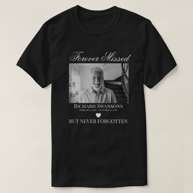 Förlorat, men aldrig glömt fotominnesmärke t shirt (Design framsida)
