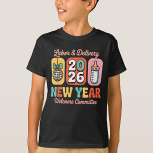 Förlossning 2026 Nyårs välkomstkommitté T Shirt