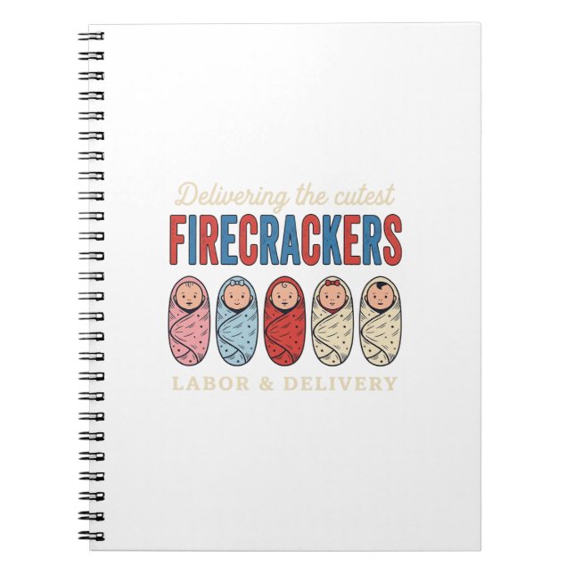 Förlossning Firecrackers Söt Barnsköterska Desi Anteckningsbok (Framsidan)