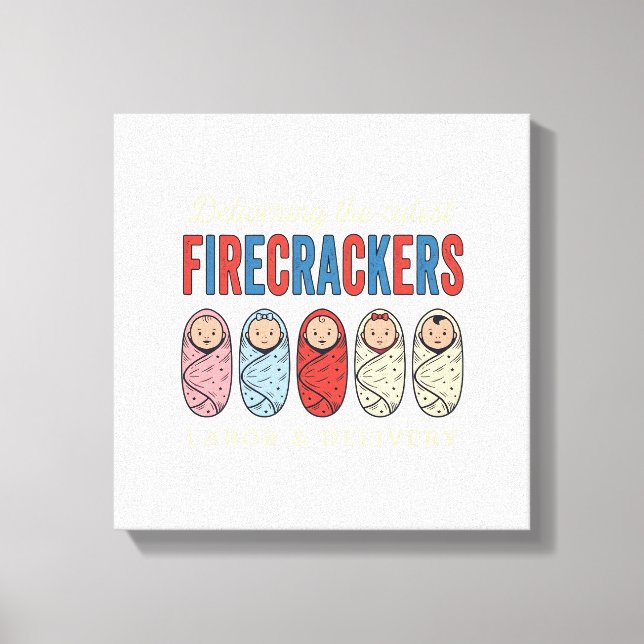 Förlossning Firecrackers Söt Barnsköterska Desi Canvastryck (Framsida)