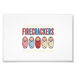 Förlossning Firecrackers Söt Barnsköterska Desi Fototryck