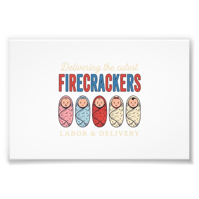 Förlossning Firecrackers Söt Barnsköterska Desi Fototryck (Framsidan)