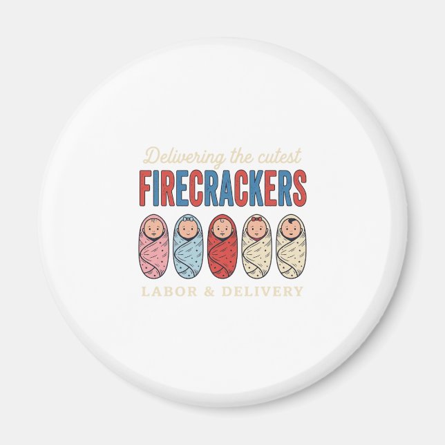 Förlossning Firecrackers Söt Barnsköterska Desi Magnet (Framsidan)