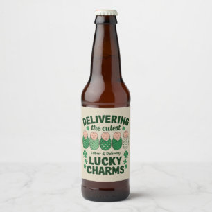 Förlossning Lucky Charm Sjuksköterska Shamrock Ölflaska Etikett