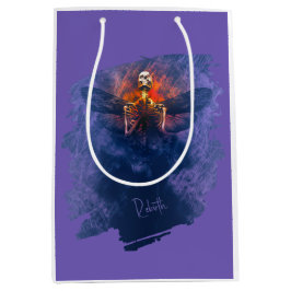 Förlossning. Skeleton med vingar stigning upp