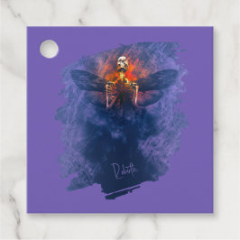 Förlossning. Skeleton med vingar stigning upp Gåvor Etiketter