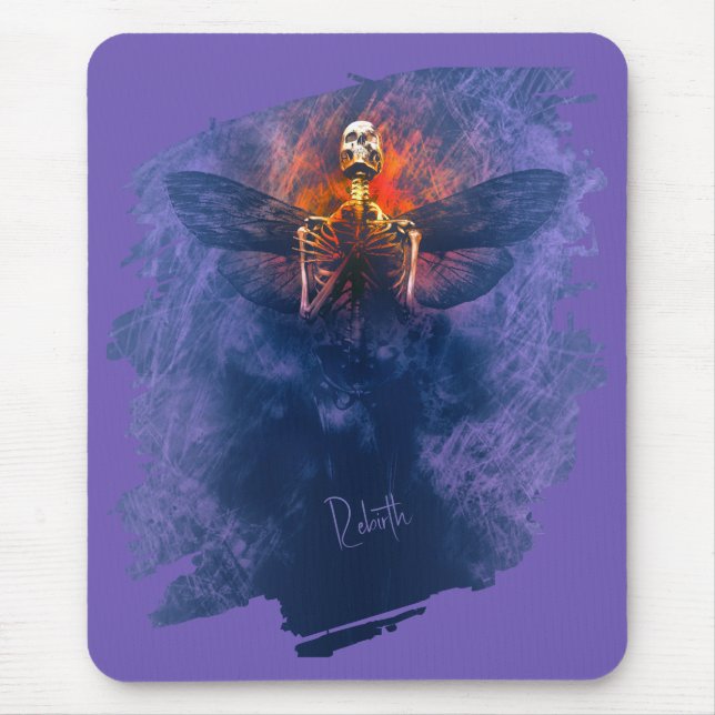 Förlossning. Skeleton med vingar stigning upp Musmatta (Framsidan)