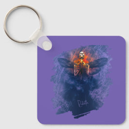 Förlossning. Skeleton med vingar stigning upp Nyckelring