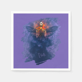 Förlossning. Skeleton med vingar stigning upp Pappersservett