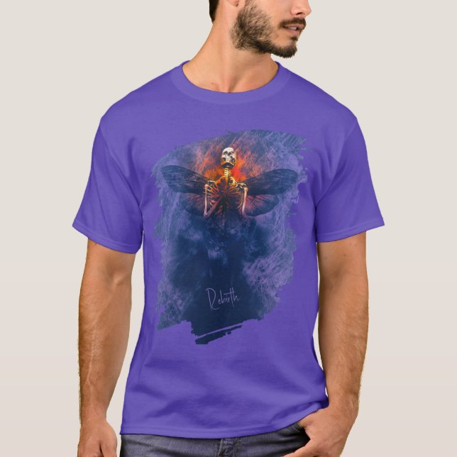 Förlossning. Skeleton med vingar stigning upp T- S T Shirt (Framsida)