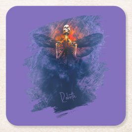 Förlossning. Skeleton med vingar stigning upp Underlägg Papper Kvadrat