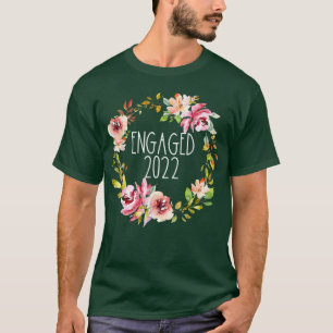 Förlovad 2022 Blommig Krans Blomma Bröllop Brud Gr T Shirt