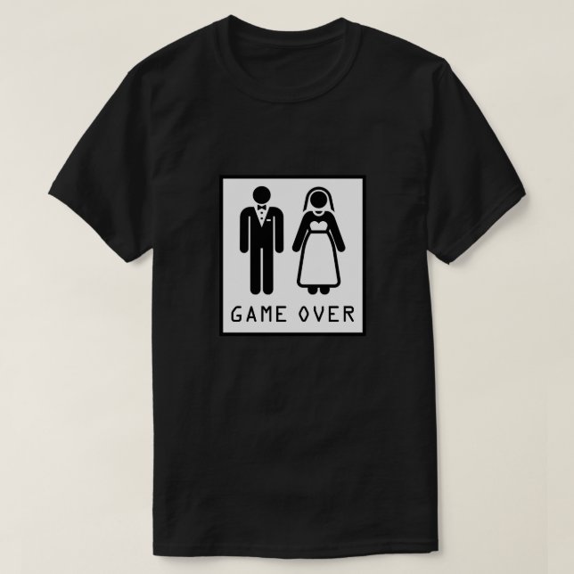 Förlovad eller gift lek över brud & brudgum t shirt (Design framsida)