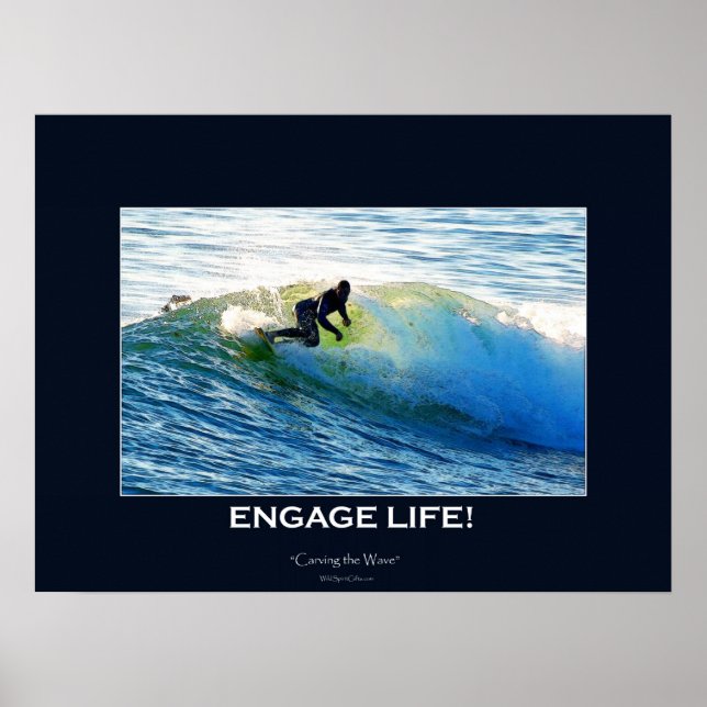 FÖRLOVAD Life Wave-rider Surfer Action Motivering Poster (Framsidan)