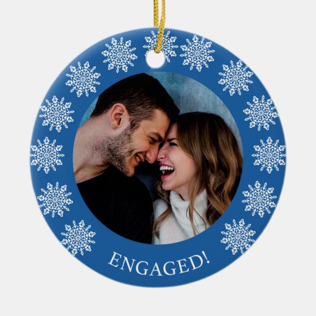 Förlovad prydnad för snöflingor julgransprydnad keramik (Framsidan)