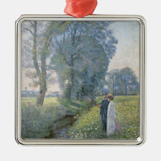 Förlovade par (bröllop och äktenskap) (förlovning) julgransprydnad metall (Framsidan)