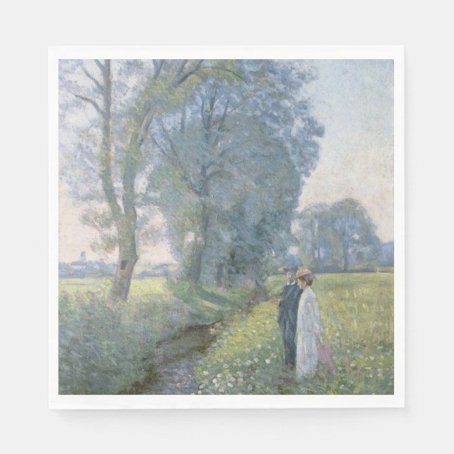 Förlovade par (bröllop och äktenskap) (förlovning) pappersservett (Framsidan)