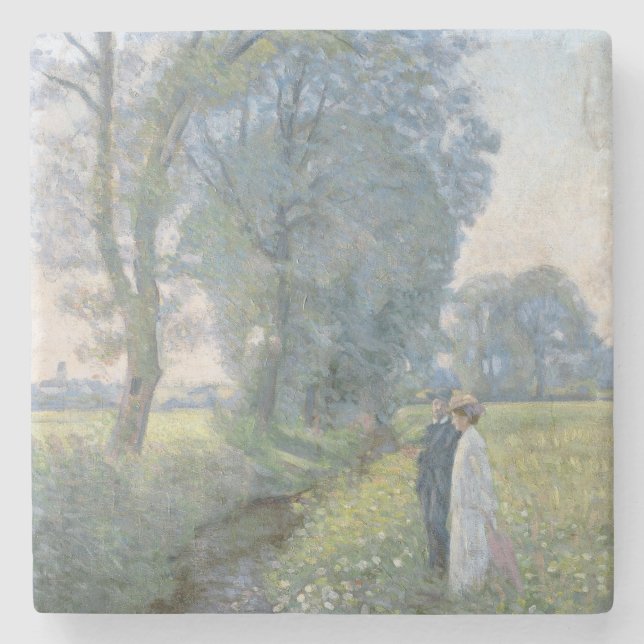 Förlovade par (bröllop och äktenskap) (förlovning) stenunderlägg (Framsidan)