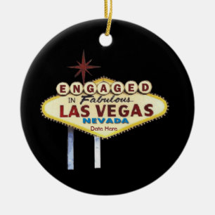 Förlovat i den Las Vegas prydnaden Julgransprydnad Keramik