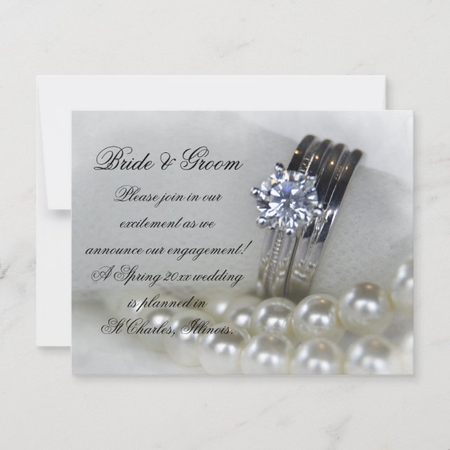 Förlovning av Diamond Ringar och Pearls Meddelande (Framsida)