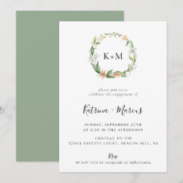 Förlovning av utandning av botaniska lilja Blommig Inbjudningar