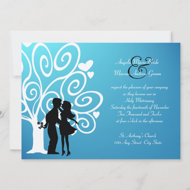 Förlovning/Bröllop Silhouette Inbjudningar (Framsida)