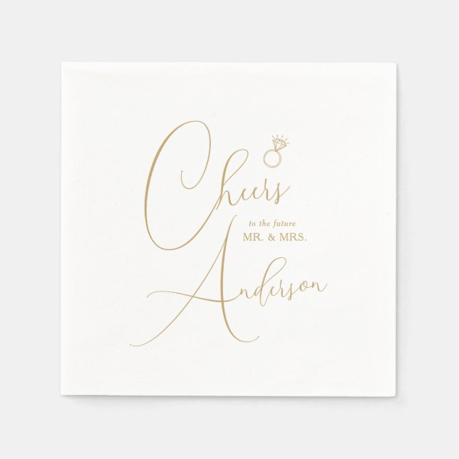 Förlovning Cheers till framtidens Mr. och Mrs. Pappersservett (Framsidan)