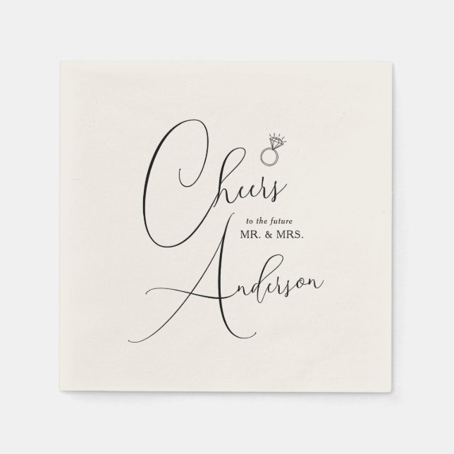 Förlovning Cheers till framtidens Mr. och Mrs. Pappersservett (Framsidan)