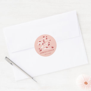 Förlovning Cla för kinesiska Ai Kärlek Red Cherry  Runt Klistermärke