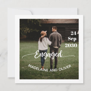 Förlovning - enkel fotomodern inbjudningar